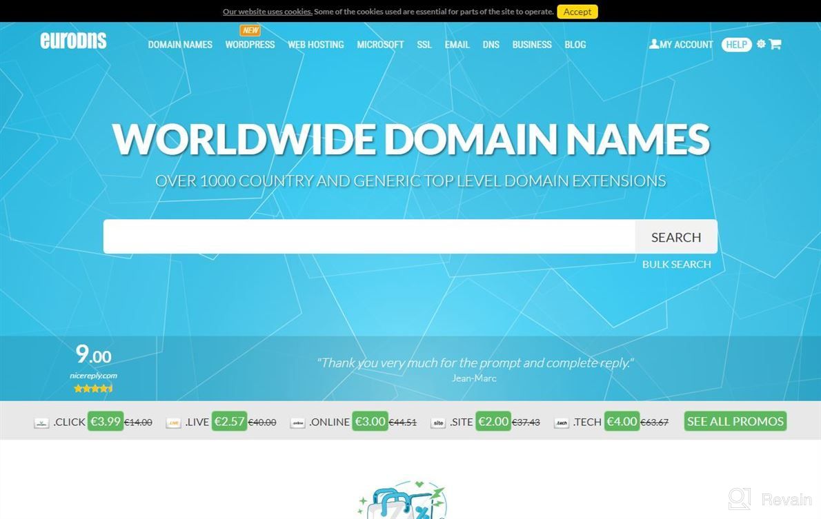 img 1 attached to EuroDNS Hosting review by Eric Pruett