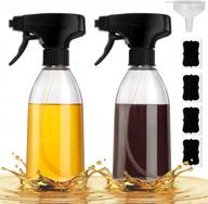 2 pack 10oz food-grade plastic oil sprayer mister for cooking air fryer, olive oil spray bottle refillable dispenser for salad bbq grilling baking roasting. logo