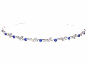img 2 attached to Silver Plated Flexible Elegant Vine Design Headband Tiara - Saphire Blue T108