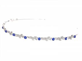 img 1 attached to Silver Plated Flexible Elegant Vine Design Headband Tiara - Saphire Blue T108