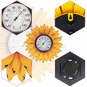 img 1 attached to Outdoor Thermometers For Patio-Outdoor Thermometer - Patio Thermometer Wall Thermometer Sunflower Enclosure For Patio, Wall Or Decorative, No Battery Required Hanging Thermometer