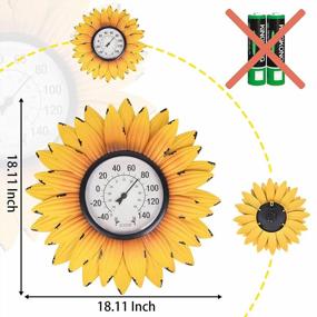 img 3 attached to Outdoor Thermometers For Patio-Outdoor Thermometer - Patio Thermometer Wall Thermometer Sunflower Enclosure For Patio, Wall Or Decorative, No Battery Required Hanging Thermometer