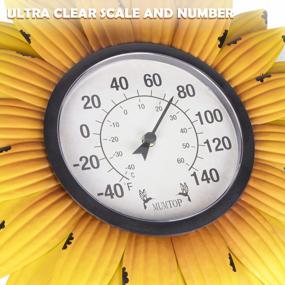img 2 attached to Outdoor Thermometers For Patio-Outdoor Thermometer - Patio Thermometer Wall Thermometer Sunflower Enclosure For Patio, Wall Or Decorative, No Battery Required Hanging Thermometer