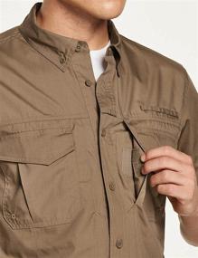 img 2 attached to UPF 50+ Breathable Tactical Work Shirts For Men: Ripstop Military-Style Outdoor Hiking Shirts By CQR