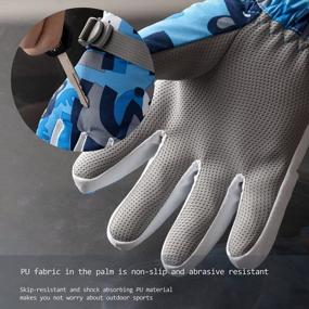 img 2 attached to Kids Winter Gloves Thermal Ski Snow Waterproof Windproof Adjustable Warm For Boys Girls