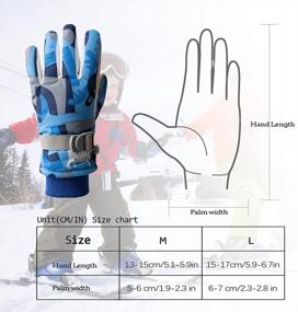 img 3 attached to Kids Winter Gloves Thermal Ski Snow Waterproof Windproof Adjustable Warm For Boys Girls
