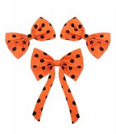 c-zofek polka dot hair clips and neck bow tie set: 3pcs orange bowknot hairpins for women logo