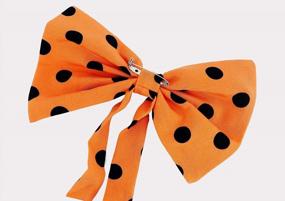img 2 attached to C-ZOFEK Заколки для волос в горошек и галстук-бабочка на шею Набор: 3 шт. Оранжевые шпильки с бантом для женщин