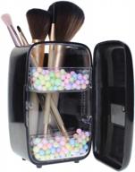 compact and functional black mini fridge pen holder and piggy bank - the perfect gift for women teachers! logo