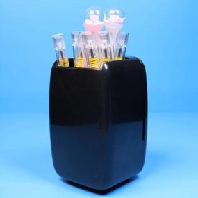 img 1 attached to Компактный и функциональный черный мини-холодильник с подставкой для ручек и копилкой - идеальный подарок для женщин-учителей!