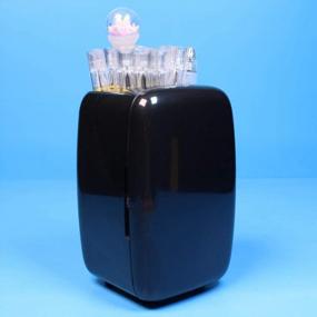 img 2 attached to Компактный и функциональный черный мини-холодильник с подставкой для ручек и копилкой - идеальный подарок для женщин-учителей!