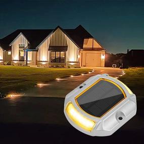 img 4 attached to VOLISUN Solar Driveway Lights Dock Deck Lights 12 Pack,2 Colors In 1,Wireless Solar Powered Waterproof Outdoor Warning Step Lights For Driveway Sidewalk Pathway (2 Colors Lighting,White/Warm White)