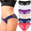 stay comfortable and discreet with kingfung's women's invisible seamless bikini underwear - 3-6 pack with half-back coverage logo