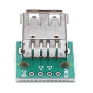 10pcs usb type a female breakout board adapter connector - 4 pins dip socket for power supply logo
