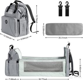 img 1 attached to LOVOMAMMA Diaper Bag with Changing Station: Ultimate Baby Backpack Diaper Bag with 👶 Bassinet for Boys and Girls - Stylish Grey Design with 3 Insulated Pockets for Women