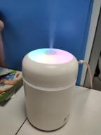 img 1 attached to SALERA Portable Mini Ultrasonic Cool Mist Humidifier - USB-Powered with Nightlight, 300ML Capacity, and Two Spray Modes - Perfect for Travel, Bedroom, Plants, Car, Home, and Office (White) review by Anka Balazova ᠌
