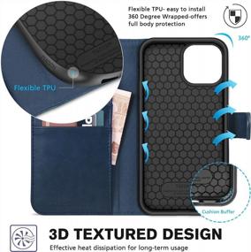 img 1 attached to RFID Blocking Wallet Case For IPhone 13 6.1-Inch With Card Slot, Shockproof Magnetic Folio PU Leather Cover, TPU Interior Protection, Stand Flip Compatible With IPhone 13 2021, Dark Blue By TUCCH
