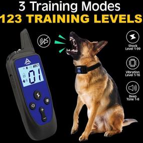 img 3 attached to 🐶 AZARI Dog Training Collar [2022 Version] & Clicker: Shock Collar for Large Dogs, Medium Dogs | 123 Levels, 3300 Yards Range, Waterproof & Rechargeable E Collar