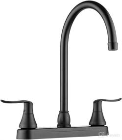 img 4 attached to 🚰 Dura Faucet DF-PK330HLH-MB RV Elegant J-Spout Swivel Kitchen Sink Faucet - Two Handle (Matte Black): Efficient and Stylish Faucet for RV Kitchen Sinks