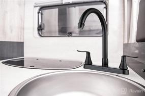 img 2 attached to 🚰 Dura Faucet DF-PK330HLH-MB RV Elegant J-Spout Swivel Kitchen Sink Faucet - Two Handle (Matte Black): Efficient and Stylish Faucet for RV Kitchen Sinks