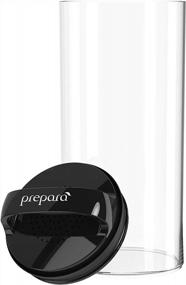 img 1 attached to Prepara Evak Fresh Saver, Medium-Tall Airless Canister With Black Handle, 2.3 Quart, Clear