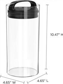 img 3 attached to Prepara Evak Fresh Saver, Medium-Tall Airless Canister With Black Handle, 2.3 Quart, Clear