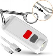 usb rechargeable waterproof 130 db security panic button siren whistle with led light self defense personal alarm keychain for women safety sound alert device key chain by weten (white) логотип