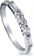 обручальное кольцо в стиле ар-деко half eternity для женщин - berricle sterling silver cz pave set юбилейное кольцо, родиевое покрытие, размеры 4-10 логотип