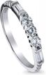 art deco half eternity wedding band for women - berricle sterling silver cz pave set anniversary ring, rhodium plated in sizes 4-10 logo