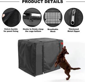 img 2 attached to 🐶 Waterproof Oxford Dog Crate Cover - Protect and Enhance Your 42 Inch Dog Crate, Indoor and Outdoor Use, Universal Fit, Black