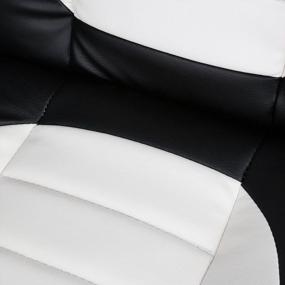 img 1 attached to Набор из 2 разноцветных регулируемых поворотных гоночных барных стульев с дополнительным комфортом - современный стиль (белый / черный) от Magshion