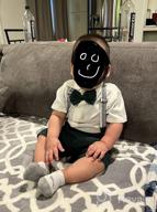 img 1 attached to JunNeng Baby Toddler Boy Gentleman Shorts Sets Flomal Suits,Infant Dress Bowtie Shirt With Bowtie+Suspender Short review by Terrance Haralson