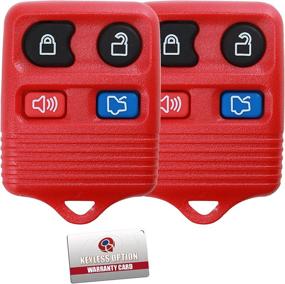 img 2 attached to 🔴 KeylessOption Red Remote Control Key Fob Replacement - 4 Button Keyless Entry