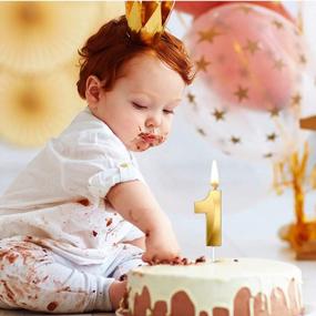 img 1 attached to Свечи с золотыми блестками и бриллиантами - многоцветный 3D-дизайн, украшение для торта для детей и взрослых, празднование дня рождения (4)