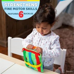 img 3 attached to 🧩 Buster Square Buckle Toy - Enhance Fine Motor Skills, Problem Solving, and Learning - Portable Educational Toy - Perfect for Travel and Classroom Use