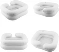portable inflatable shampoo basin for bedridden, disabled, elderly, and pregnant, easily wash hair at home with handicapped hair washing tray for sink or tub – white логотип