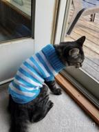 img 1 attached to Soft And Warm Striped Sweaters For Cats And Small Dogs - High Stretch Knitwear For Male And Female Kitties review by James Ohlrogge