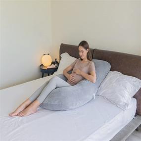 img 1 attached to U-Shaped Maternity Pillow for Pregnant Women - Essential Full Body Support Pillow with Back, Hip, Leg, and Abdominal Comfort - Soft, Easy Cleaning, Removable Pillowcase - Ideal Maternity Gift (Grey)