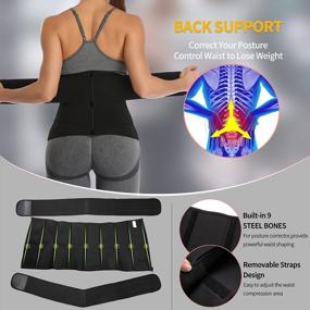 img 1 attached to KIWI RATA Neoprene Sauna Waist Trainer Corset: The Ultimate Tool For Women'S Fitness And Back Support