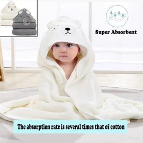 img 3 attached to 👶 YECELINST 2 Pack Bamboo Hooded Baby Towel - Premium Soft Bath Towel for Bathtub for Babies, Newborns, Infants - Ultra Absorbent, Natural Baby Towel for Boys and Girls (Elephant, Bird)