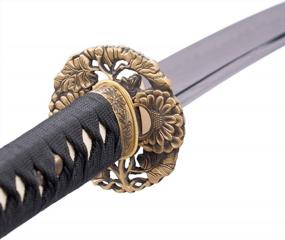img 1 attached to Аутентичный японский меч катана с настоящей сталью 1095 + 1060 - идеально подходит для поклонников аниме Танджиро, Саске и холодного ниндзя