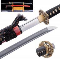 аутентичный японский меч катана с настоящей сталью 1095 + 1060 - идеально подходит для поклонников аниме танджиро, саске и холодного ниндзя логотип
