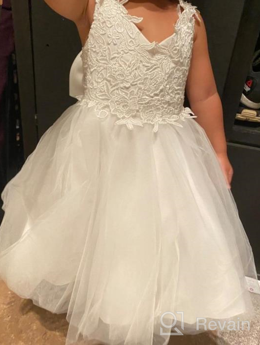 img 1 attached to Miama Lace Tulle Straps Wedding Flower Girl Dress with Pluviophily Jr. Bridesmaid Dress review by Johnny Grant