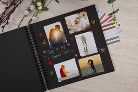 img 2 attached to Potricher 12 X 12 Inch DIY Scrapbook Photo Album Hardcover Kraft Blank Black Page Wedding And Anniversary Family Photo Album (Black, 12Inch)