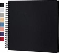 potricher 12 x 12 inch diy scrapbook photo album hardcover kraft blank black page wedding and anniversary family photo album (black, 12inch) logo