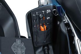 img 1 attached to 🖤 Black Internal Saddlebag Storage Organizer for Harley-Davidson Motorcycles - Kuryakyn 5287 Accessory