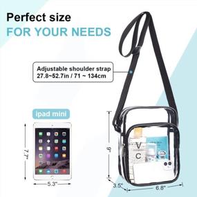 img 3 attached to Clearworld Clear Bag Stadium Approved Crossbody Purse For Women And Men, Adjustable Shoulder Messenger Bag For Concerts, Festivals, Sports Events