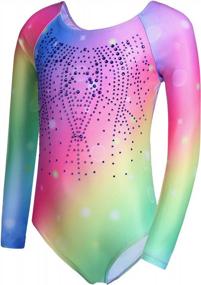 img 3 attached to Сверкающее совершенство: Zaclotre Kid Girls Color Gradient Gymnastic Leotard For Long Sleeve Ballet Dance Outfit