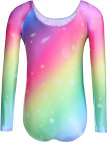 img 2 attached to Сверкающее совершенство: Zaclotre Kid Girls Color Gradient Gymnastic Leotard For Long Sleeve Ballet Dance Outfit