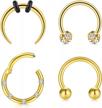 stainless steel septum clicker ring for women and men - 16g hoop earrings for tragus, helix, and daith piercings, hinged cbr with 8mm and 10mm sizes - qwalit septum piercing jewelry logo